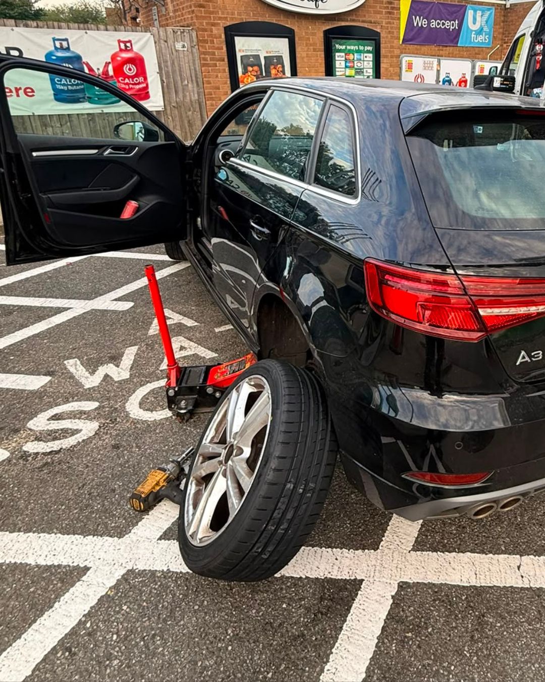 Completed mobile tyre fitting job, Manchester
